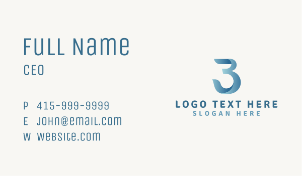 Modern Business Number 3 Business Card Design Image Preview