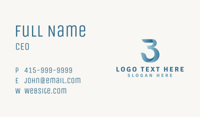 Modern Business Number 3 Business Card Image Preview