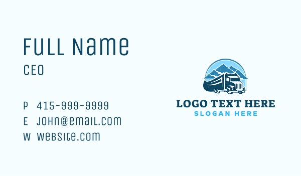 Truck Mountain Logistics Business Card Design Image Preview