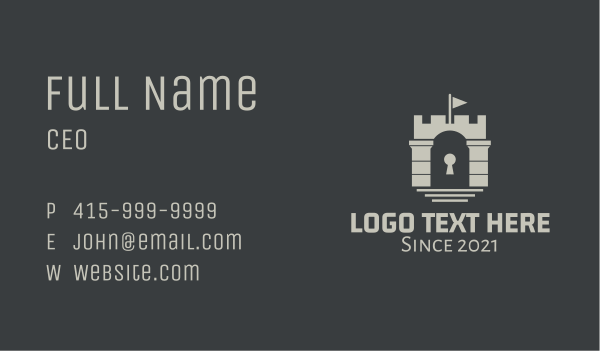 Security Castle Fortress Business Card Design Image Preview