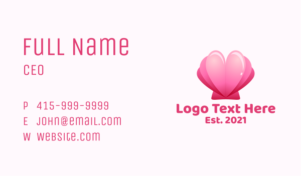 Heart Clam Shell  Business Card Design Image Preview