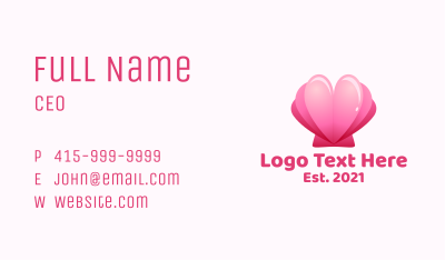 Heart Clam Shell  Business Card Image Preview