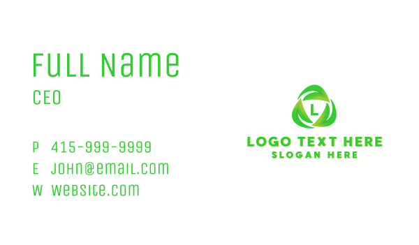 Recycle Organic Leaves Business Card Design Image Preview