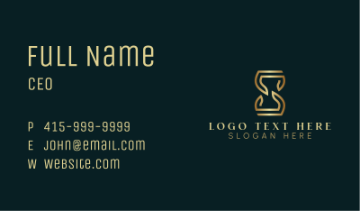 Luxury Hourglass Letter S Business Card Image Preview