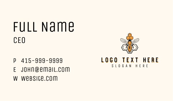 Bee Honeycomb Apiary Business Card Design Image Preview
