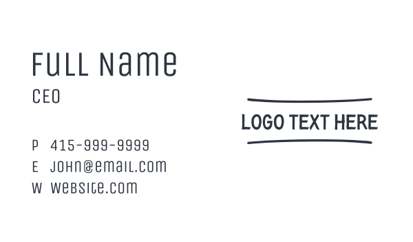 Handwritten Texture Wordmark Business Card Design Image Preview