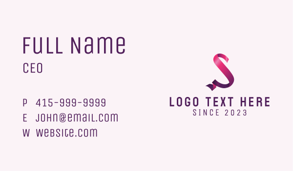 Ribbon Fashion Letter S  Business Card Design Image Preview