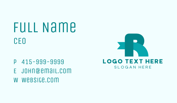Multimedia Ribbon Letter R Business Card Design Image Preview