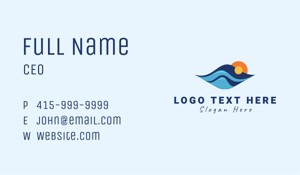 Beach Summer Waves Business Card Design Image Preview