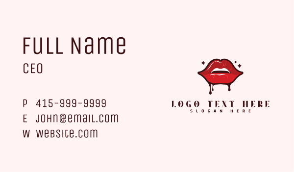 Cosmetics Red Lips Business Card Design Image Preview
