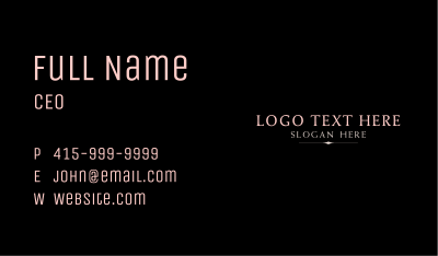 Elegant Pink Wordmark Business Card Image Preview