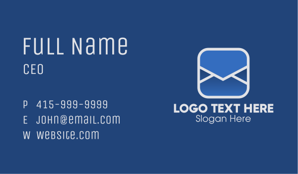 Blue Mailing Application Business Card Design Image Preview