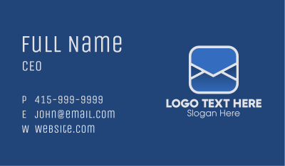 Blue Mailing Application Business Card