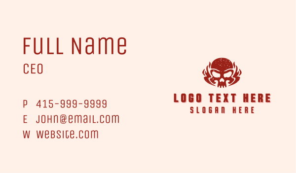 Fire Skull Flame Business Card Design Image Preview