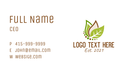Leafy Vegan Diet  Business Card Image Preview