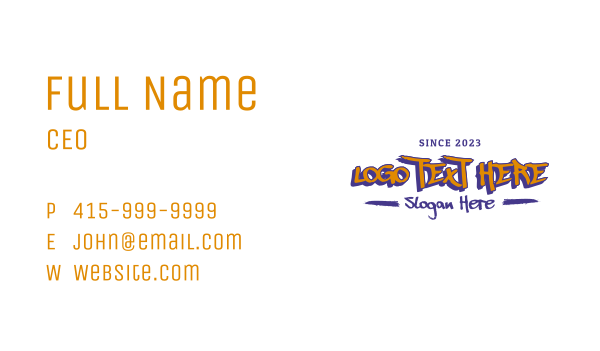 Sports Graffiti Wordmark Business Card Design Image Preview