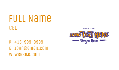 Sports Graffiti Wordmark Business Card Image Preview