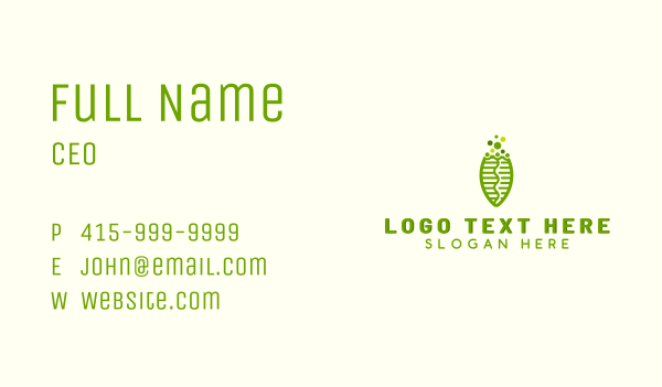 Biotech Science Leaf  Business Card Design Image Preview