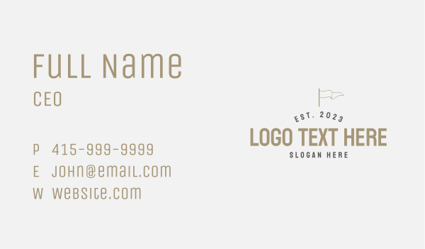 Retro Flag Wordmark Business Card Design Image Preview