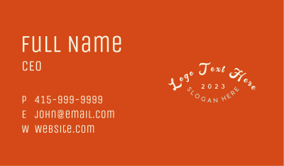 Vintage Business Wordmark Business Card Image Preview