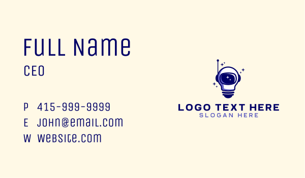 Astronaut Helmet Bulb Business Card Design Image Preview