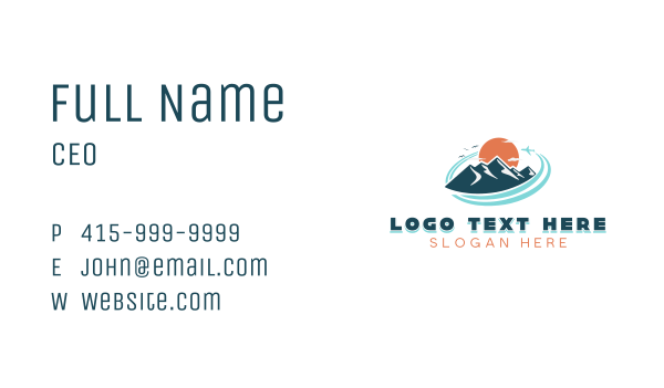 Airplane Mountain Vacation Business Card Design Image Preview