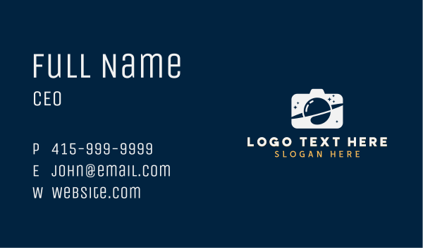 Planet Photography  Camera Business Card Design Image Preview