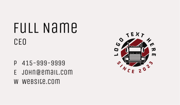 Highway Freight Truck Business Card Design Image Preview