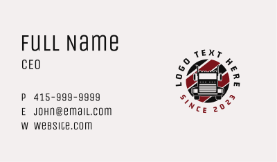Highway Freight Truck Business Card Image Preview