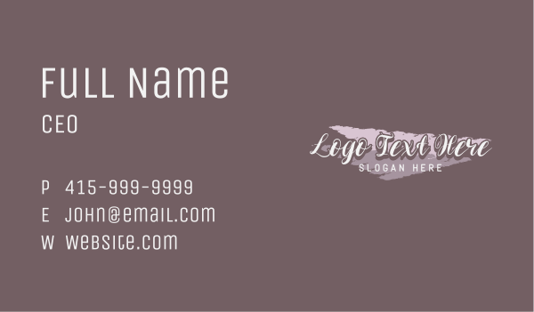 Feminine Paint Wordmark Business Card Design Image Preview