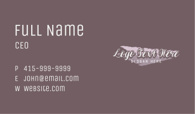 Feminine Paint Wordmark Business Card Image Preview