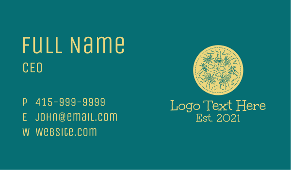 Tropical Palm Trees  Business Card Design Image Preview