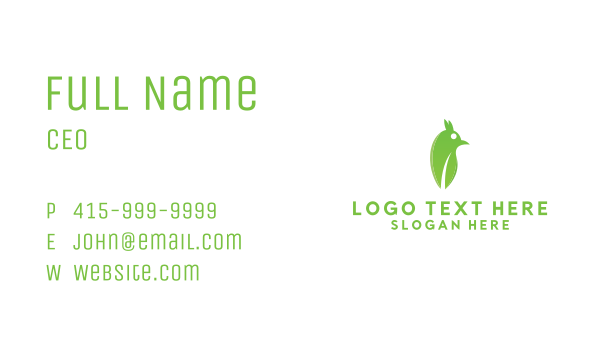 Green Abstract Bird Business Card Design Image Preview