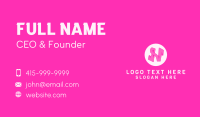 Pink Fashion Letter N Business Card Image Preview