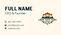 Compass Mountain Sunset Business Card Preview