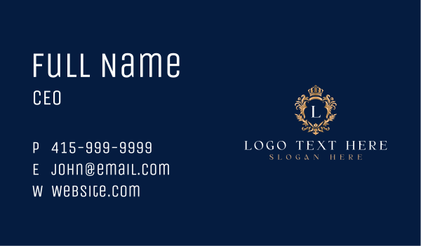 Luxury Shield Crown Business Card Design Image Preview