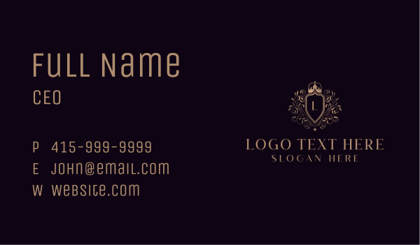 Royal Shield Hotel Business Card Design Image Preview