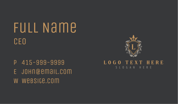 Royal Shield Emblem Business Card Design Image Preview