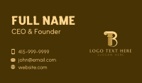 Letter B Gold Pillar Business Card Design