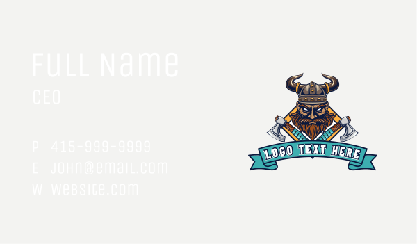 Viking Warrior Gaming Business Card Design Image Preview