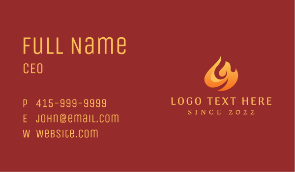 Blazing Hot Fire Business Card Design Image Preview