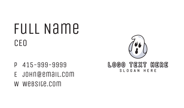 Spooky Ghost Halloween Business Card Design Image Preview