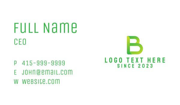 Natural Letter B Business Card Design Image Preview