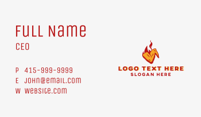 Spicy Hot Chicken Wings Business Card Image Preview