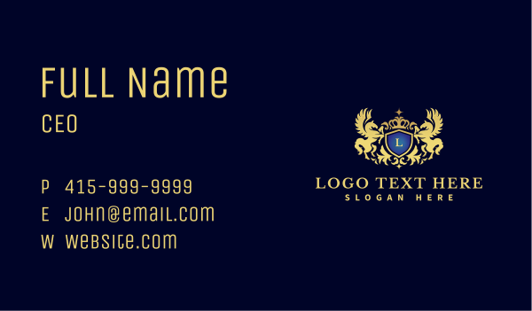 Crown Royal Pegasus Business Card Design Image Preview