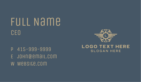 Wrench Gear Wings Business Card Design Image Preview