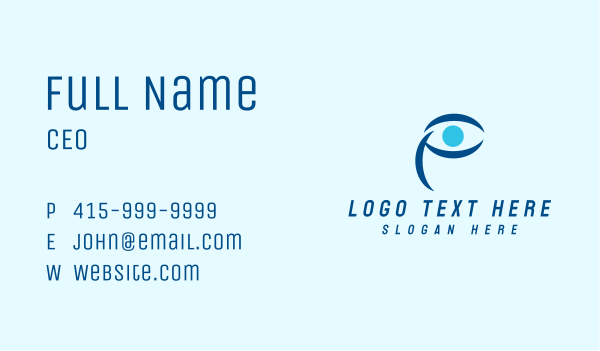 Ophthalmology Eye Letter P Business Card Design Image Preview