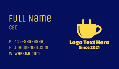 Yellow Cup Plug Business Card Image Preview