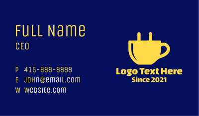 Yellow Cup Plug Business Card