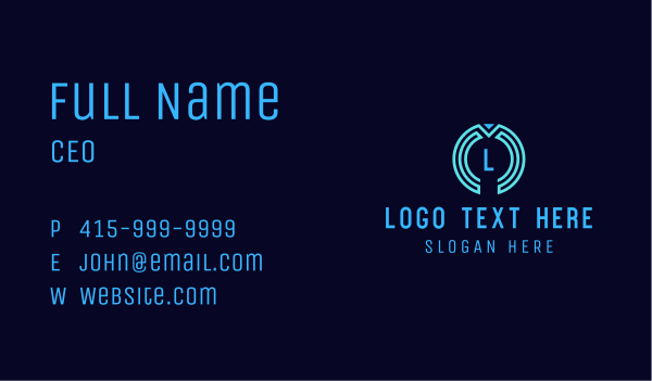 Cyber Software Letter Business Card Design Image Preview